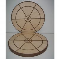 Tapas de mesa redondas en haya y wengé - Dos tapas de mesa de 40 mm. de espesor en haya y wengé